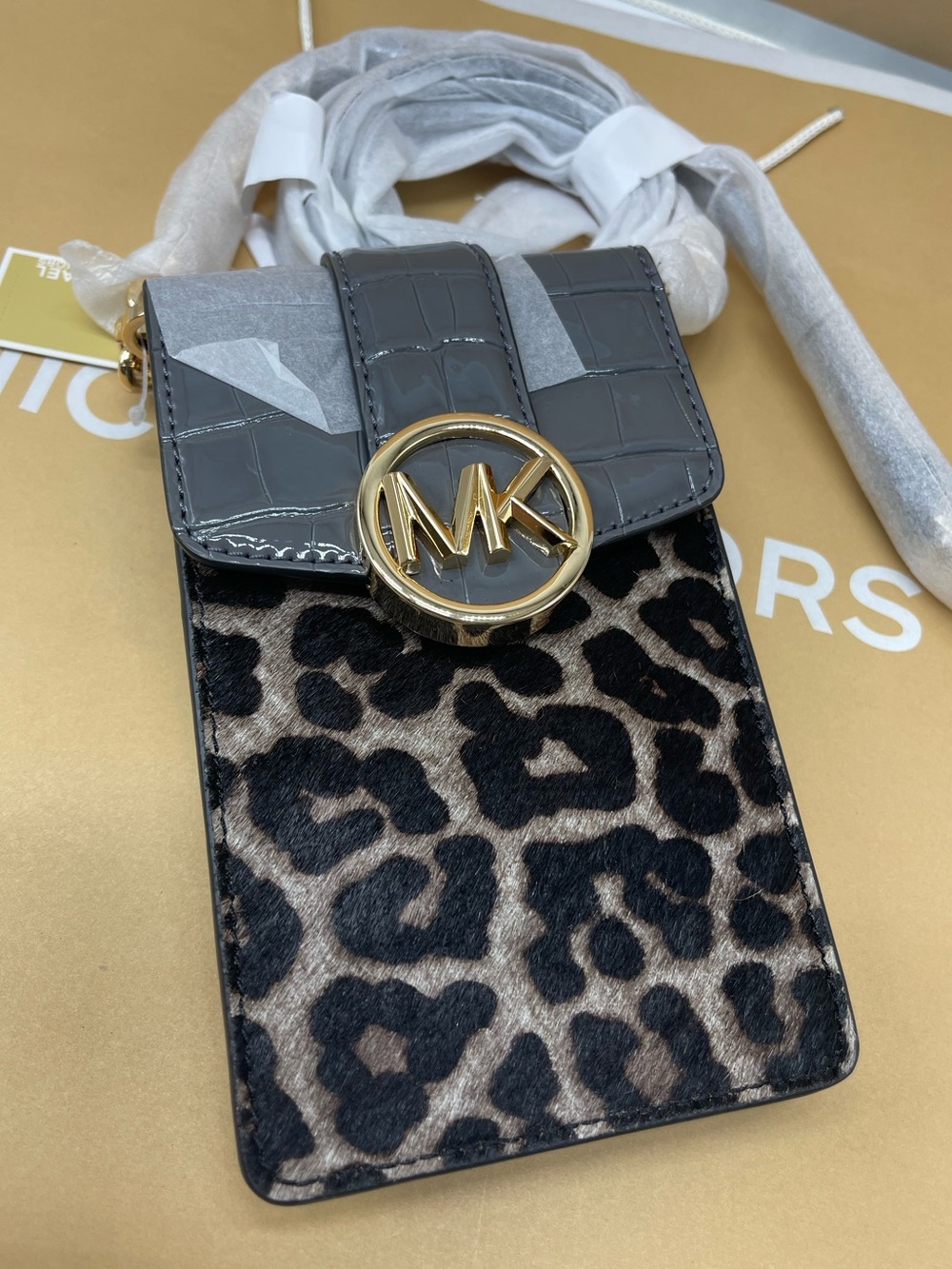 Michael Kors Carmen Small NS Phone XBODY HairCalf 
HTHR Gray Multi